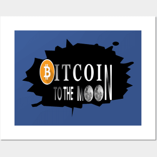 bitcoin to the moon crypto logo 2019 Posters and Art